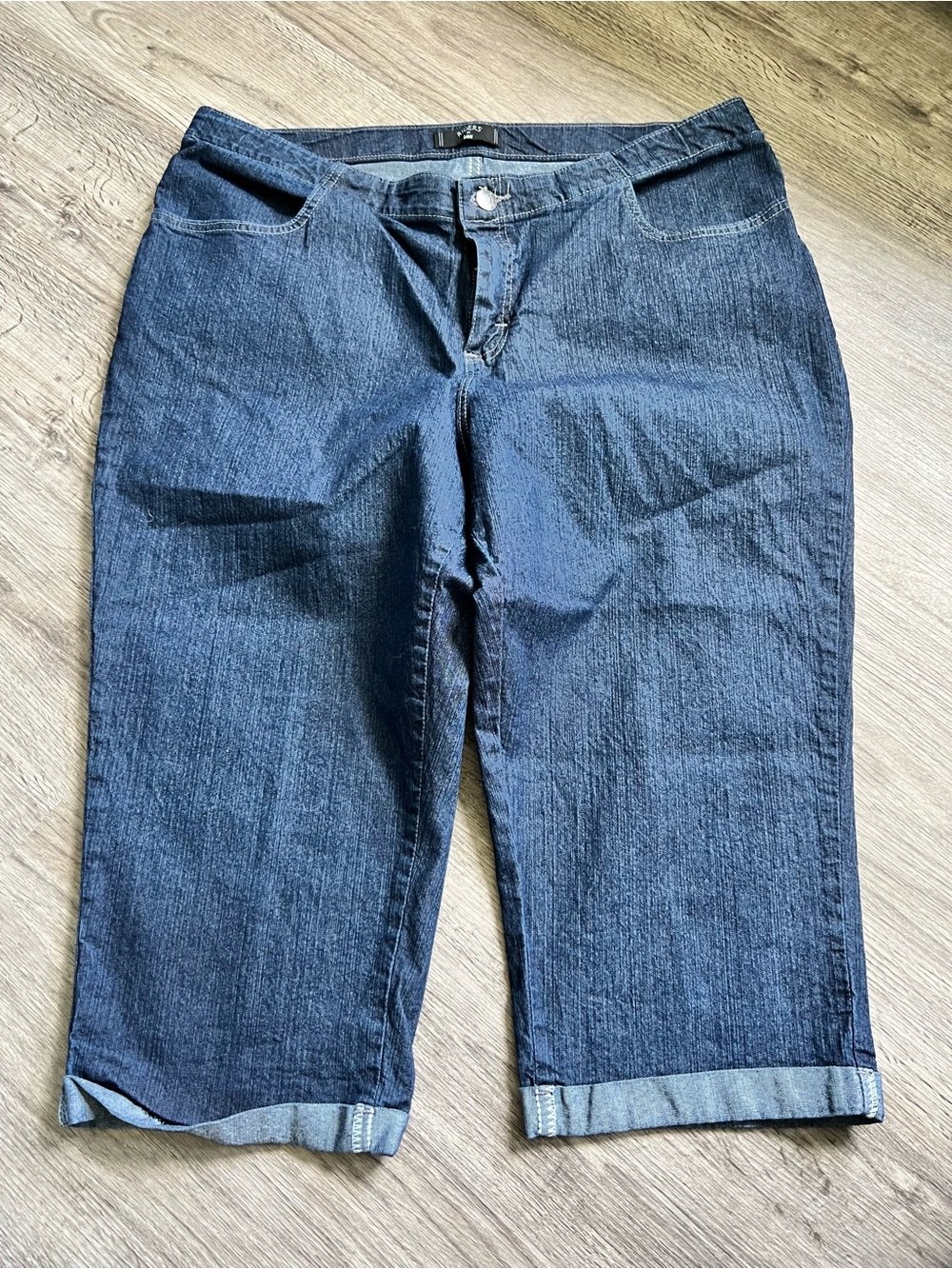Riders by Lee Dark Wash Denim Capris Cuffed 16W